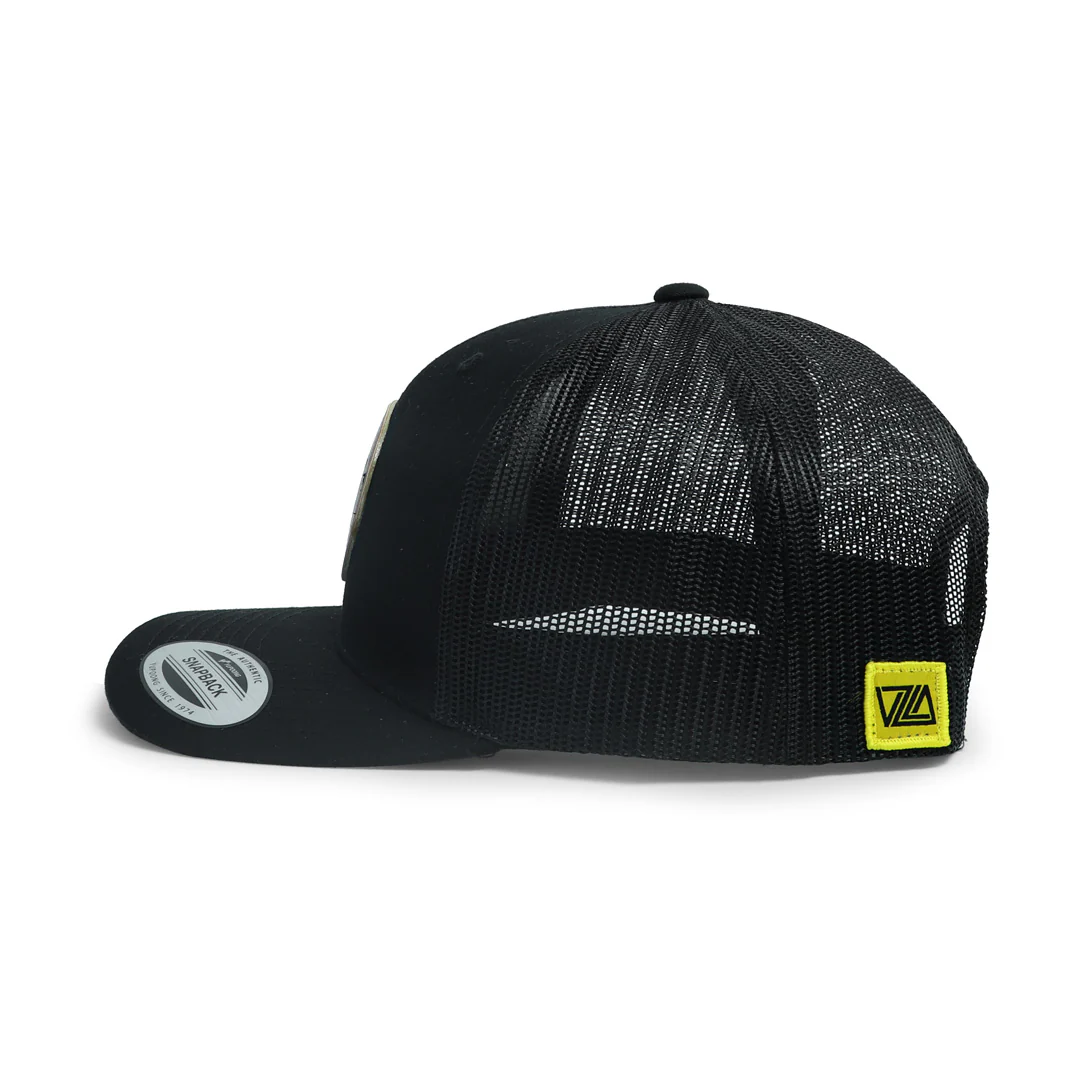 VZLA Trucker Hat Black - Leather Patch - Image 4