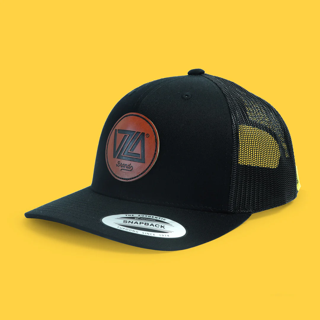 VZLA Trucker Hat Black - Leather Patch - Image 5
